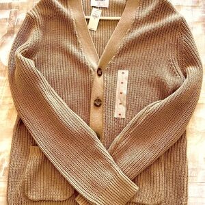 Old Navy Tan Cardigan Sweater Classic Knit